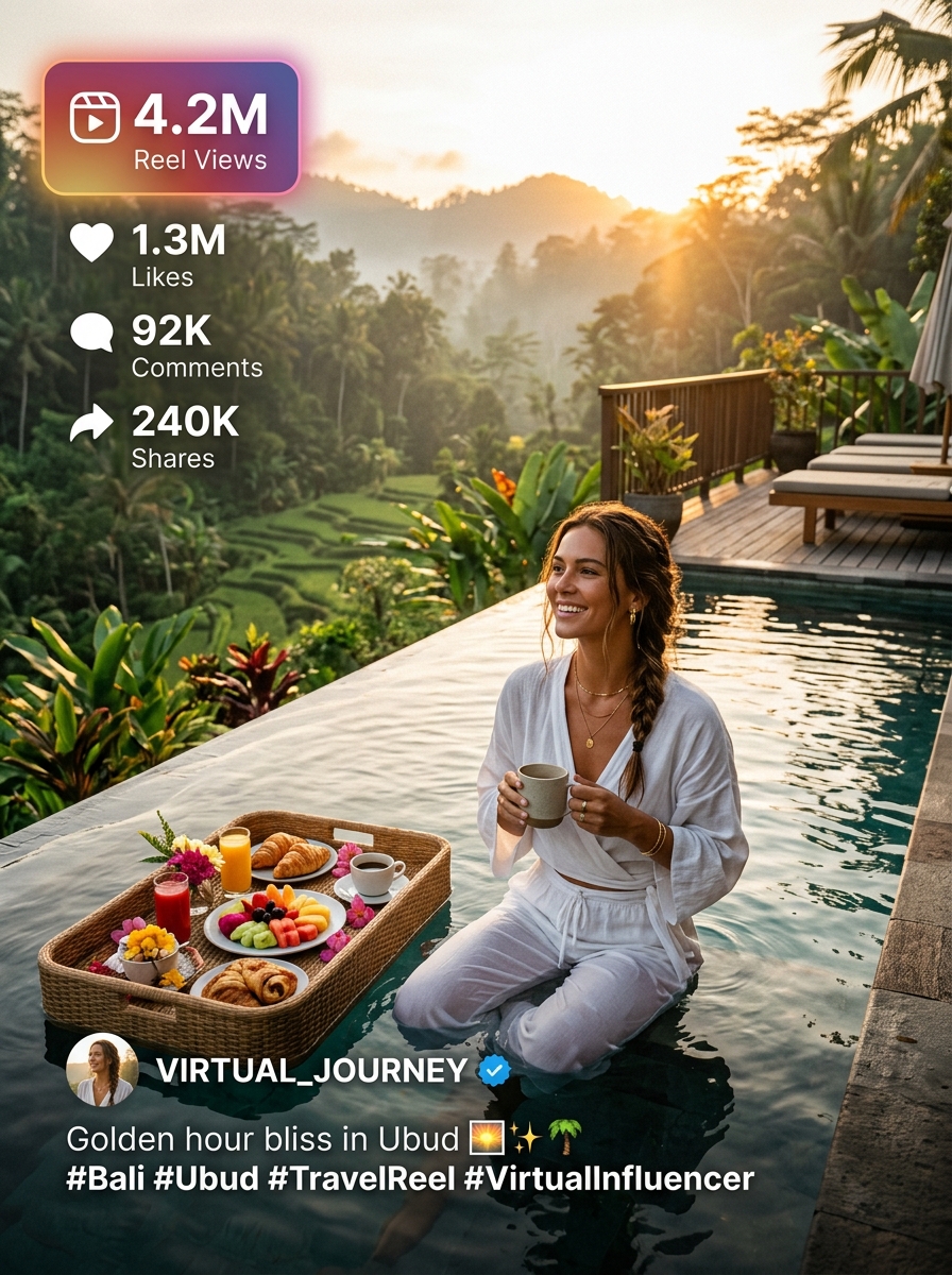 Virtual Journey Bali Travel AI Influencer